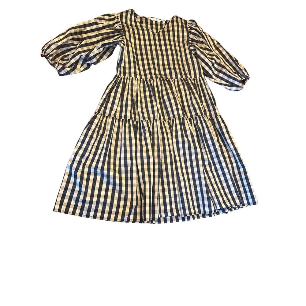 Gingham Tiered Midi Dress XS & Other Stories Anthropologie Cottage Country